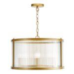 Bianka 3lt Pendant Bronze & Ribbed Glass