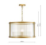 Bianka 3lt Pendant Bronze & Ribbed Glass - Image 5