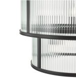 Bianka 6lt Pendant Matt Black & Ribbed Glass - Image 2