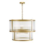 Bianka 6lt Pendant Bronze & Ribbed Glass
