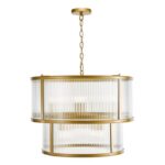 Bianka 6lt Pendant Bronze & Ribbed Glass