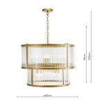 Bianka 6lt Pendant Bronze & Ribbed Glass - Image 6