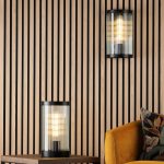 Bianka Wall Light Matt Black & Ribbed Glass - Image 4
