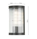 Bianka Wall Light Matt Black & Ribbed Glass - Image 5