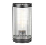 Bianka Table Lamp Matt Black & Ribbed Glass