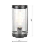 Bianka Table Lamp Matt Black & Ribbed Glass - Image 5