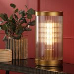 Bianka Table Lamp Bronze & Ribbed Glass - Image 3