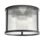 Bianka 3lt Flush Matt Black & Ribbed Glass