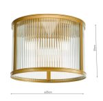Bianka 3lt Flush Bronze & Ribbed Glass - Image 4