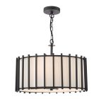 Cagliari 4lt Armed Pendant Matt Black & Ivory
