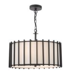 Cagliari 4lt Armed Pendant Matt Black & Ivory