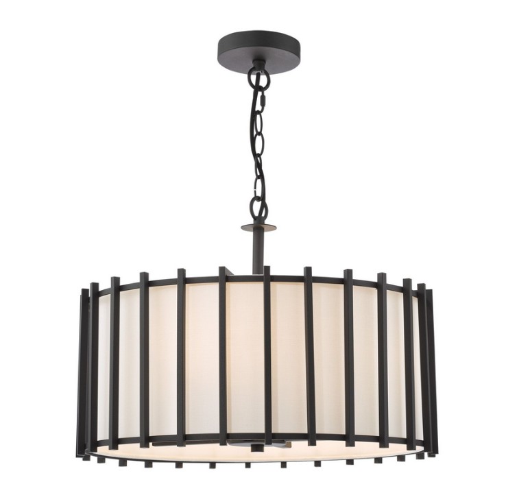 CAG0422 Cagliari 4lt Armed Pendant Matt Black & Ivory - Image 1