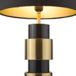 Elwyn Table Lamp Satin Gold & Satin Black With Shade - Image 2