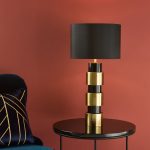 Elwyn Table Lamp Satin Gold & Satin Black With Shade - Image 4