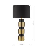 Elwyn Table Lamp Satin Gold & Satin Black With Shade - Image 6