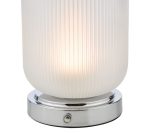 Echo Rechargeable Table Lamp Polished Chrome & Ribbed Glass - Image 3