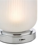 Echo Rechargeable Table Lamp Polished Chrome & Ribbed Glass - Image 4