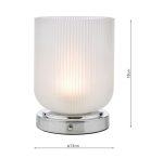 Echo Rechargeable Table Lamp Polished Chrome & Ribbed Glass - Image 7