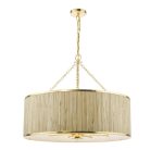 Fenella 8lt Pendant Gold Leaf & Seagrass Shade