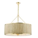 Fenella 8lt Pendant Gold Leaf & Seagrass Shade