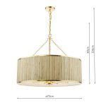 Fenella 8lt Pendant Gold Leaf & Seagrass Shade - Image 7