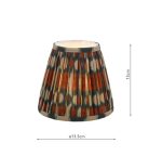 Ikat Red & Green Cotton Tapered Drum Shade 15cm - Image 4