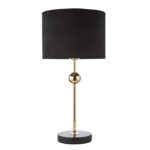 Jillian Table Lamp Marble & Polished Gold With Shade