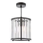 Kiran Pendant Satin Black & Crystal