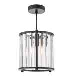 Kiran Pendant Satin Black & Crystal