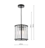 Kiran Pendant Satin Black & Crystal - Image 5