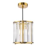 Kiran Pendant Natural Brass & Crystal