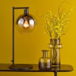 Lycia Table Lamp Matt Black & Smoked Ombre Glass - Image 4