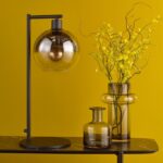 Lycia Table Lamp Matt Black & Smoked Ombre Glass - Image 5