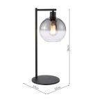 Lycia Table Lamp Matt Black & Smoked Ombre Glass - Image 6