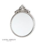 Laura Ashley Overton Ornate Round Mirror Champagne Frame Gold 73 x 58cm