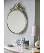 Laura Ashley Overton Ornate Round Mirror Champagne Frame Gold 73 x 58cm - Image 3