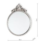 Laura Ashley Overton Ornate Round Mirror Champagne Frame Gold 73 x 58cm - Image 4