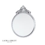 Laura Ashley Overton Ornate Round Mirror Silver Frame 73 x 58cm