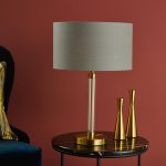 Sylvester Table Lamp Antique Brass & Glass (Base Only) - Image 6
