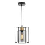 Tatum Pendant Matt Black & Smoked Glass