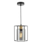 Tatum Pendant Matt Black & Smoked Glass