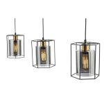 Tatum 3lt Bar Pendant Matt Black & Smoked Glass - Image 4