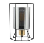 Tatum Table Lamp Matt Black & Smoked Glass - Image 2