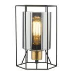 Tatum Table Lamp Matt Black & Smoked Glass