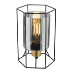 Tatum Table Lamp Matt Black & Smoked Glass - Image 3
