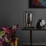Tatum Table Lamp Matt Black & Smoked Glass - Image 5