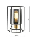 Tatum Table Lamp Matt Black & Smoked Glass - Image 6