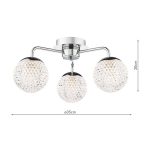 Teva 3lt Semi-Flush Polished Chrome & Faceted Acrylic - Image 6