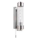 Tommaso Bathroom Wall Light Polished Nickel & Ribbed Glass