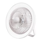 Turbo Rechargeable Desk Fan With Lamp White